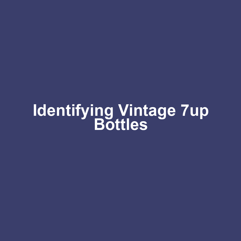 Identifying Vintage 7up Bottles