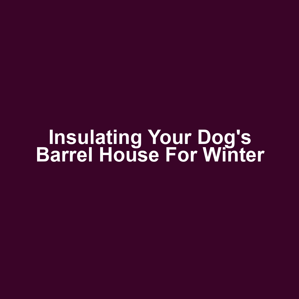 Insulating Your Dog's Barrel House for Winter