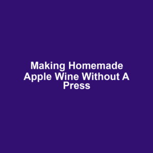 Making Homemade Apple Wine Without a Press