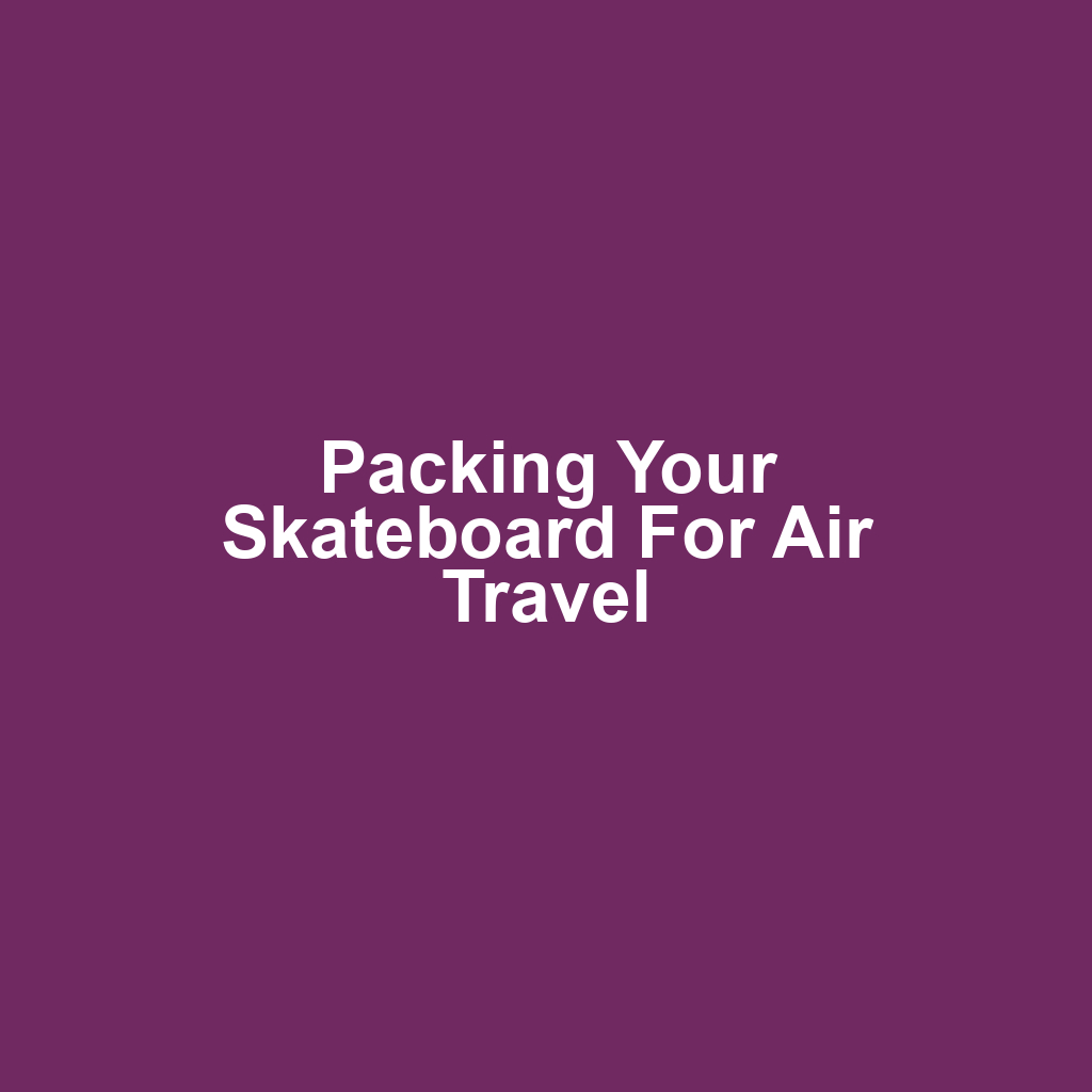 Packing Your Skateboard for Air Travel