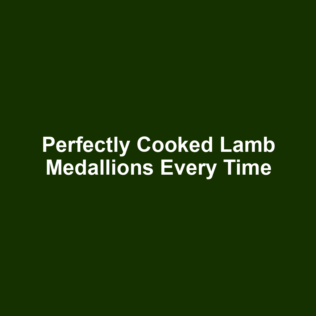 Perfectly Cooked Lamb Medallions Every Time