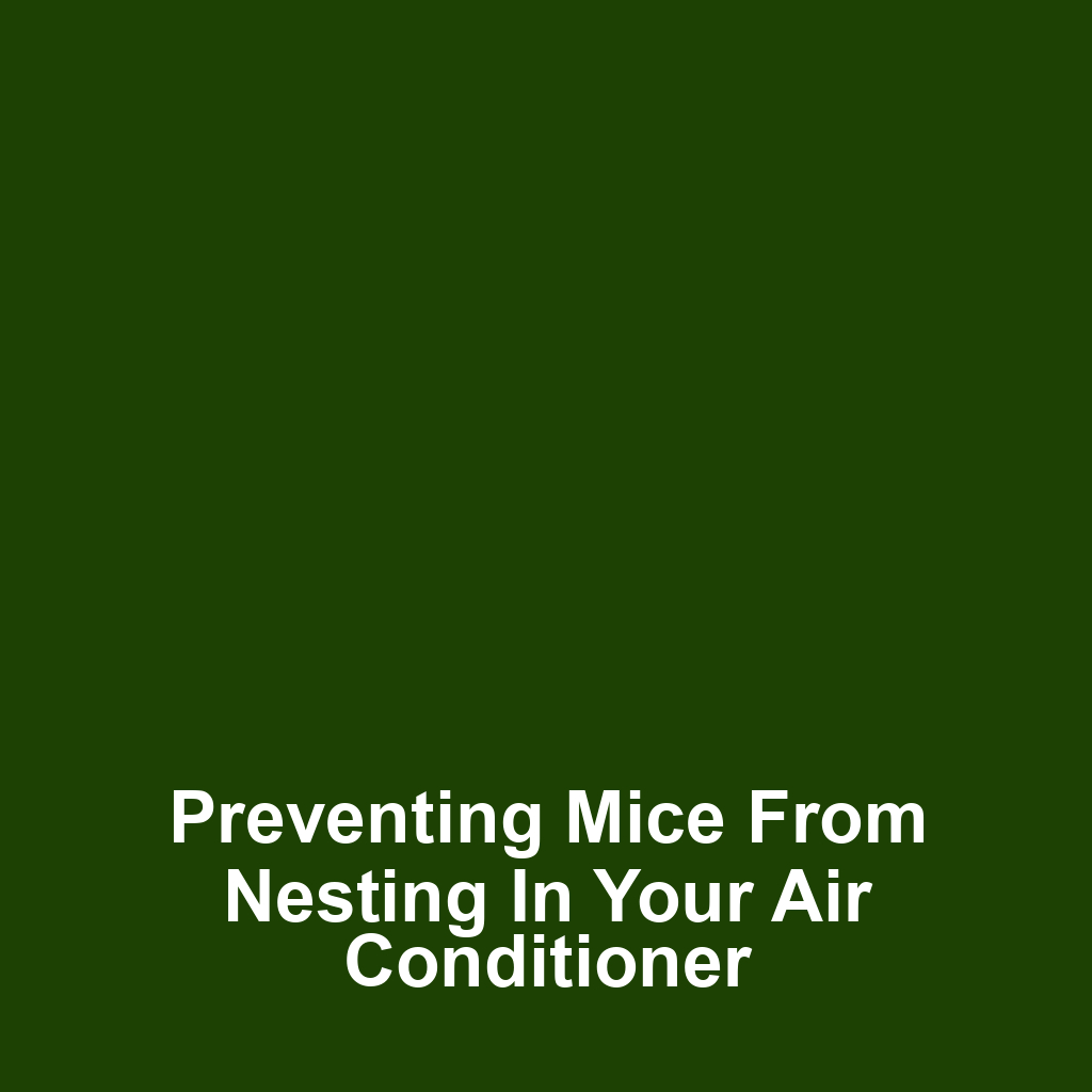 Preventing mice from nesting in your air conditioner