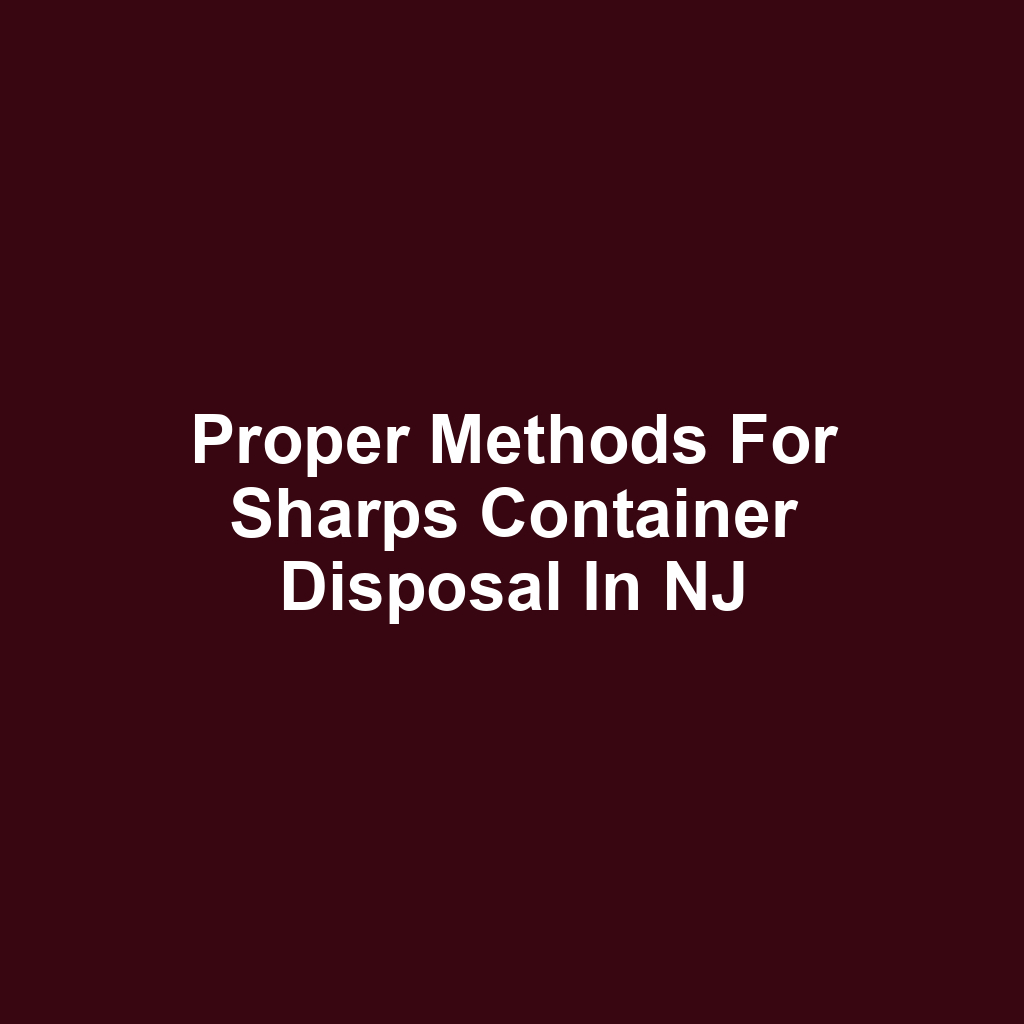 Proper Methods for Sharps Container Disposal in NJ