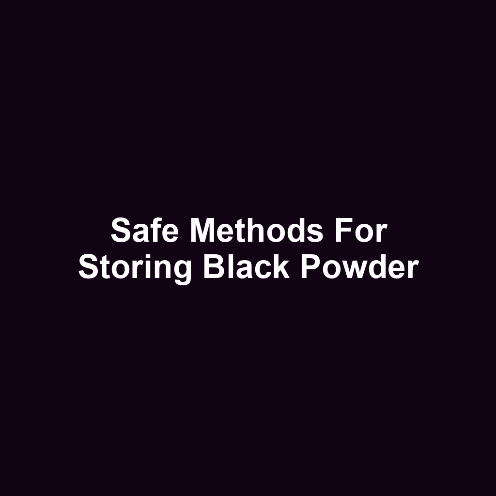 Safe Methods for Storing Black Powder