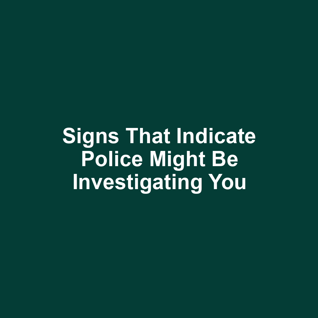 Signs That Indicate Police Might Be Investigating You
