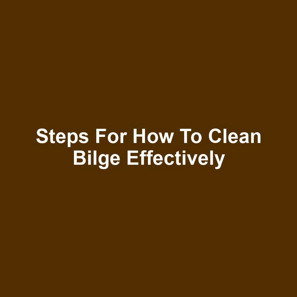 Steps for How to Clean Bilge Effectively