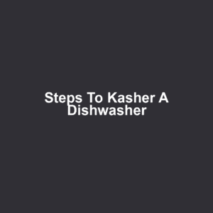 Steps to Kasher a Dishwasher