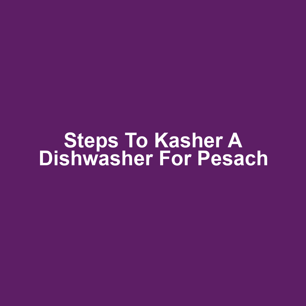 Steps to Kasher a Dishwasher for Pesach