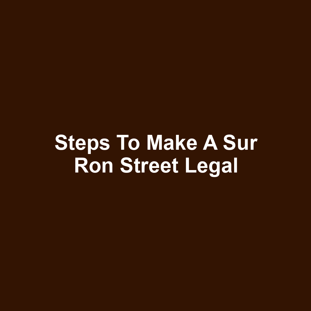 Steps to Make a Sur Ron Street Legal