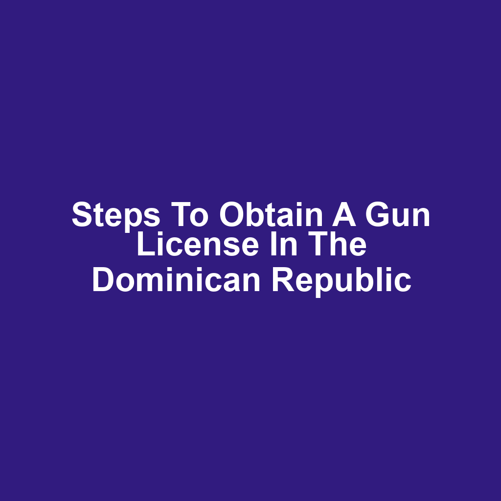 Steps to Obtain a Gun License in the Dominican Republic