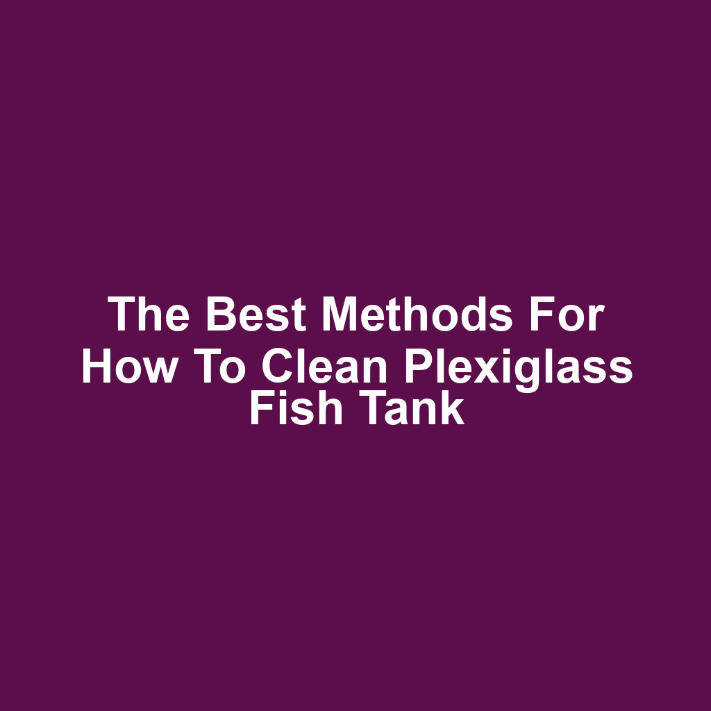 The Best Methods for How to Clean Plexiglass Fish Tank
