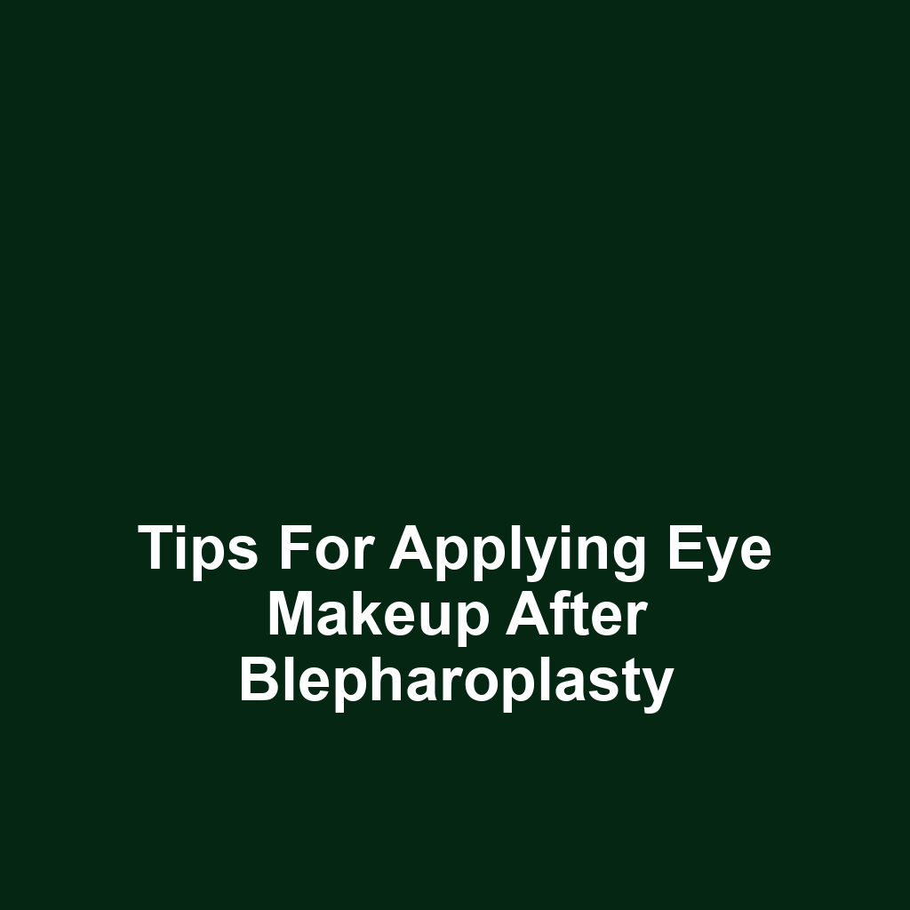 Tips for Applying Eye Makeup After Blepharoplasty