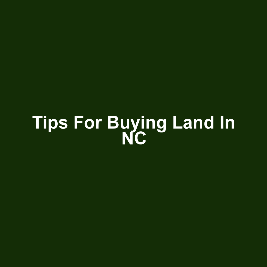 Tips for Buying Land in NC