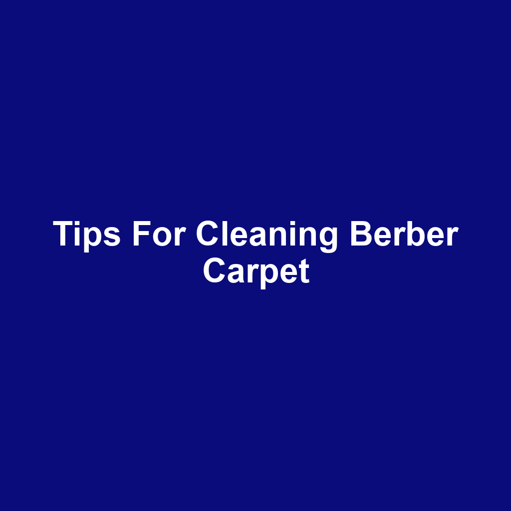 Tips for Cleaning Berber Carpet