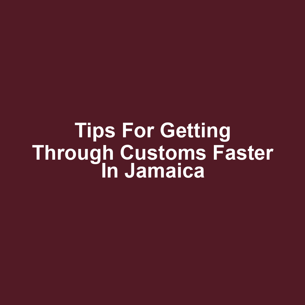 Tips for Getting Through Customs Faster in Jamaica
