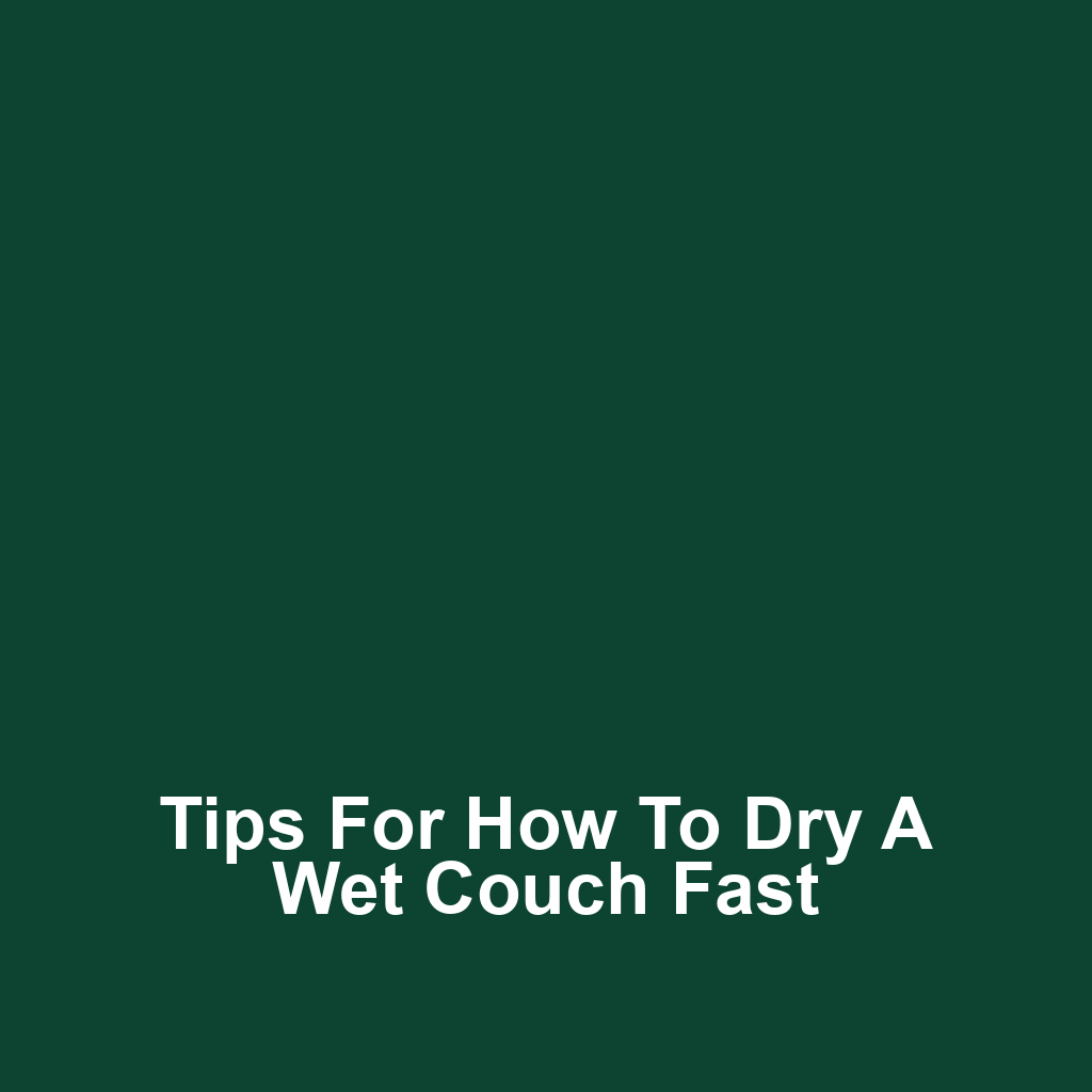 Tips for How to Dry a Wet Couch Fast