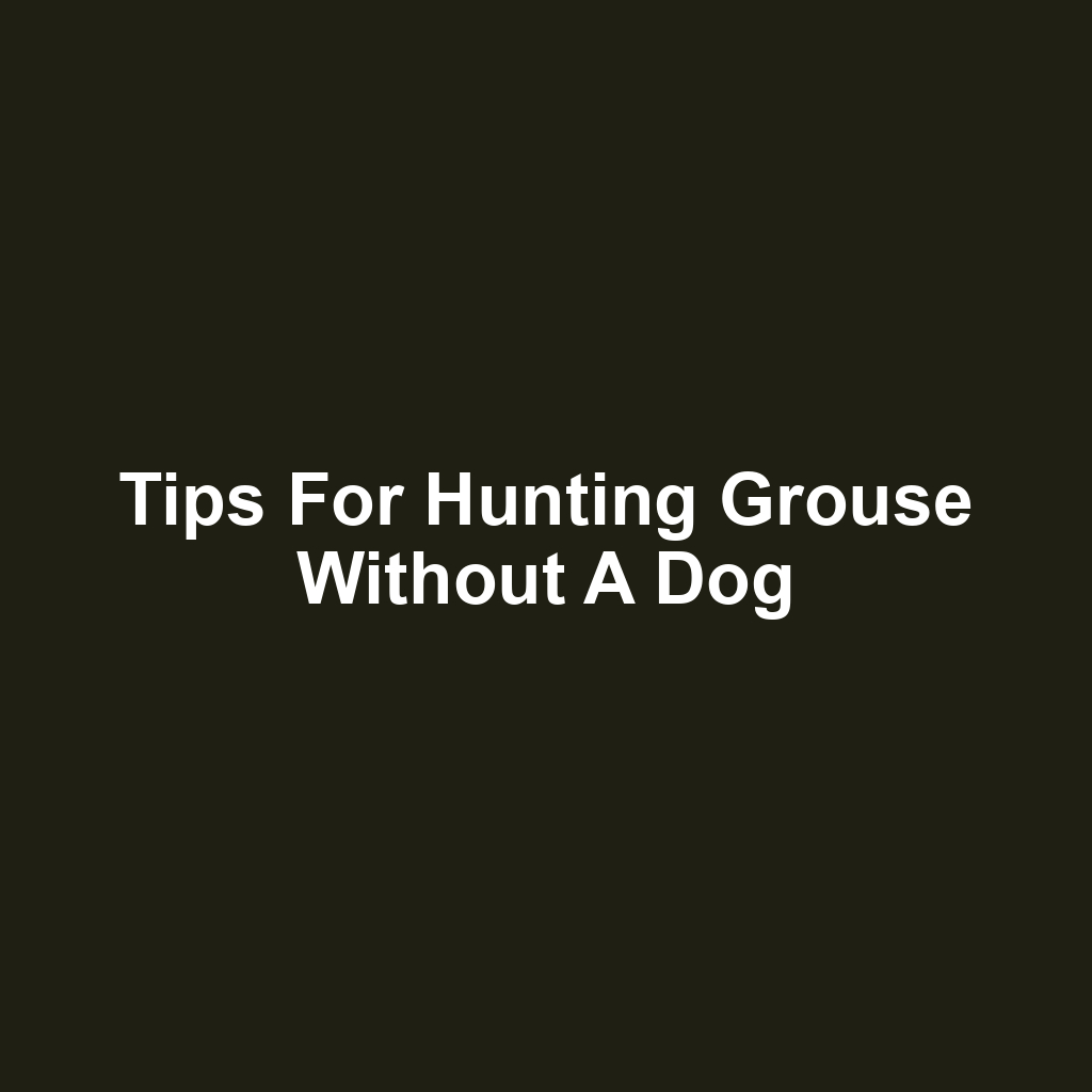 Tips for Hunting Grouse Without a Dog