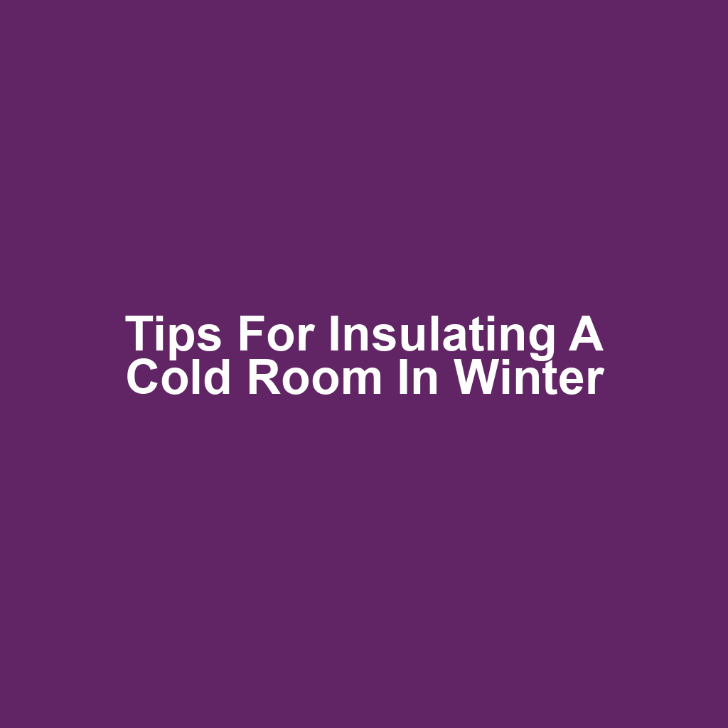 Tips for Insulating a Cold Room in Winter