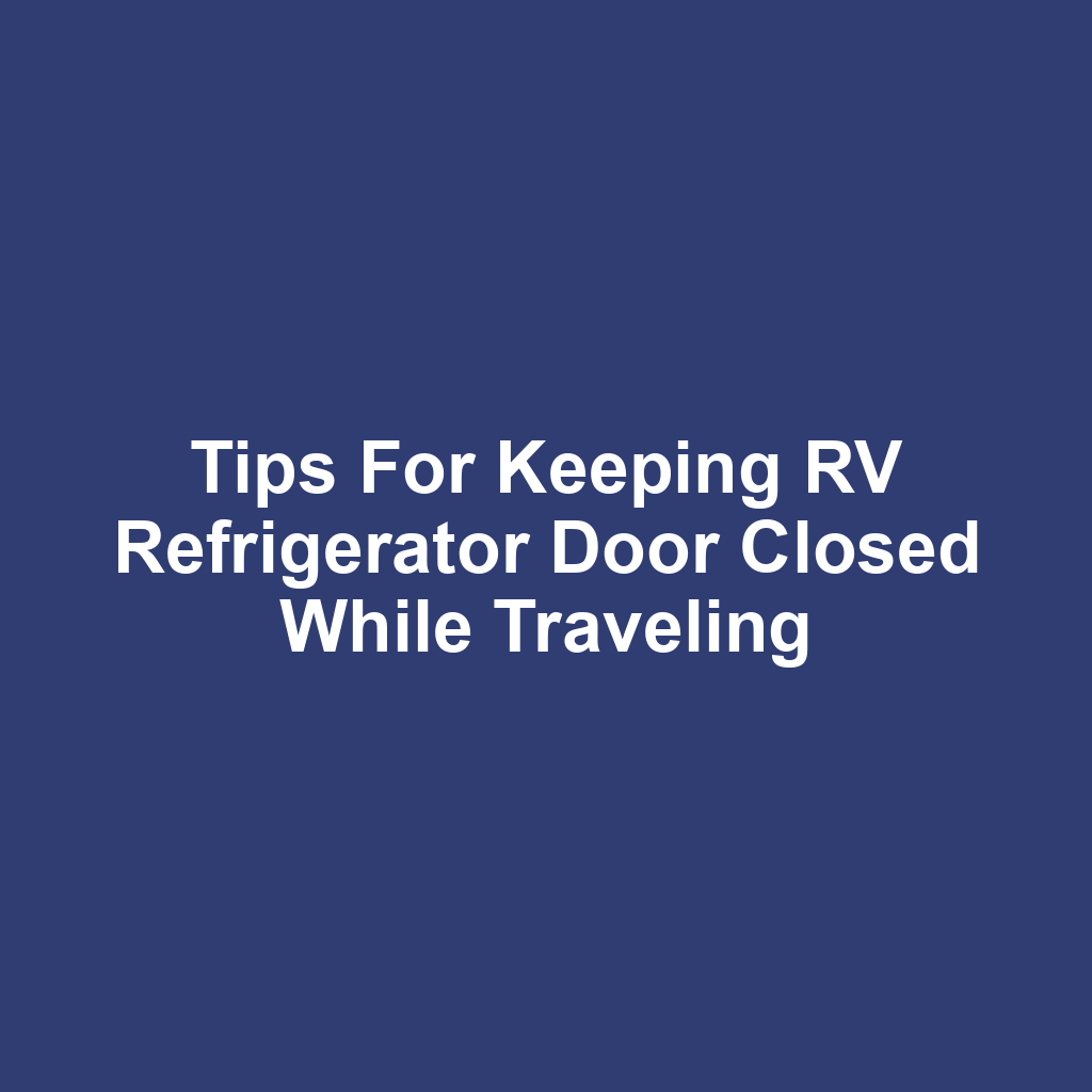 Tips for Keeping RV Refrigerator Door Closed While Traveling