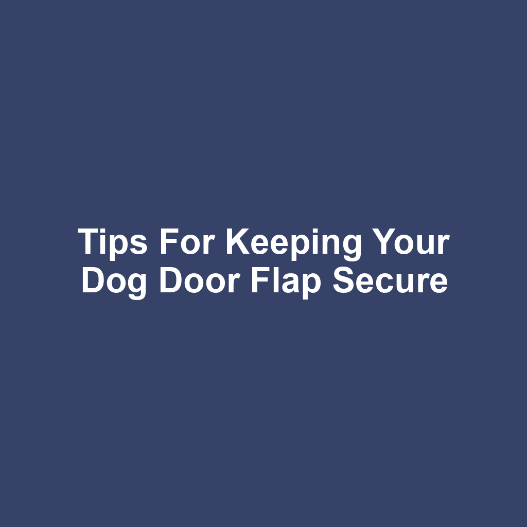 Tips for Keeping Your Dog Door Flap Secure