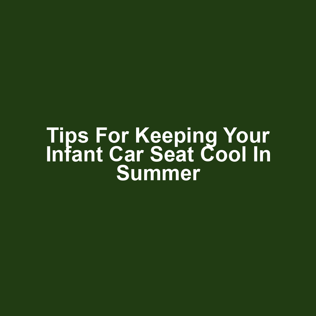 Tips for Keeping Your Infant Car Seat Cool in Summer