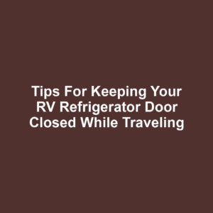 Tips for Keeping Your RV Refrigerator Door Closed While Traveling