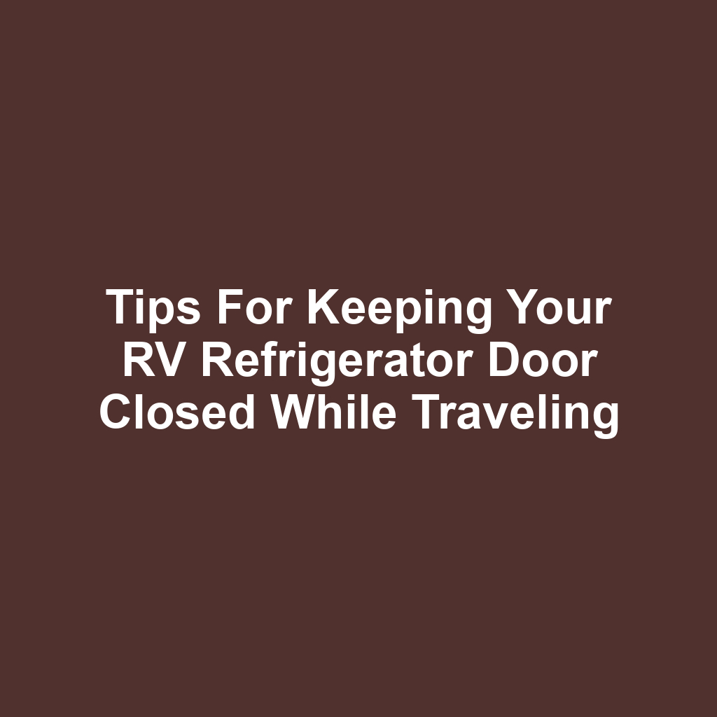 Tips for Keeping Your RV Refrigerator Door Closed While Traveling