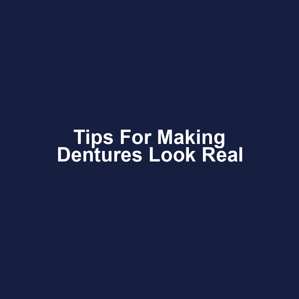 Tips for Making Dentures Look Real