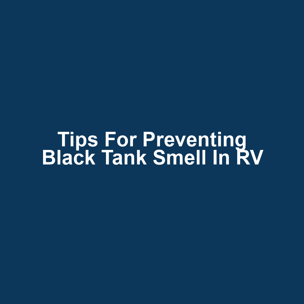 Tips for Preventing Black Tank Smell in RV
