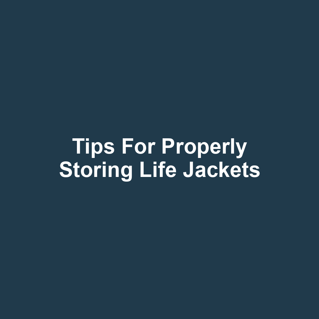 Tips for Properly Storing Life Jackets