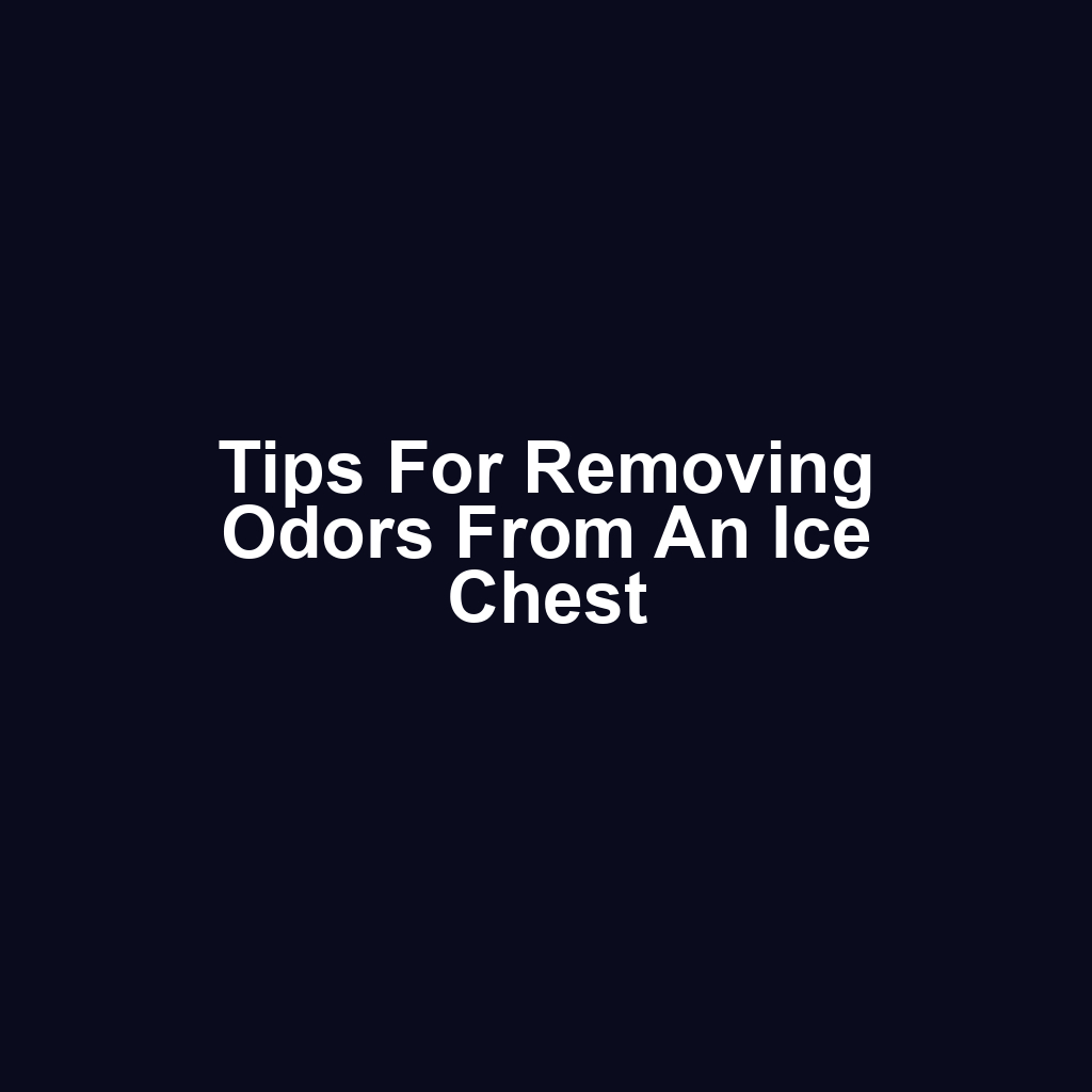 Tips for removing odors from an ice chest