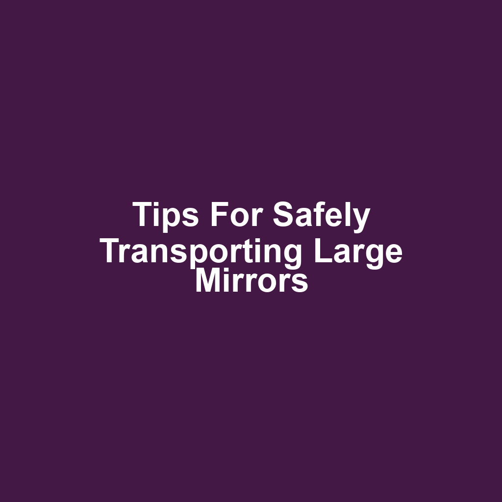 Tips for Safely Transporting Large Mirrors