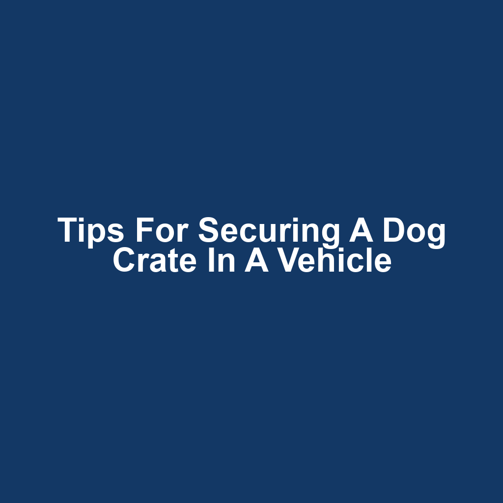 Tips for Securing a Dog Crate in a Vehicle