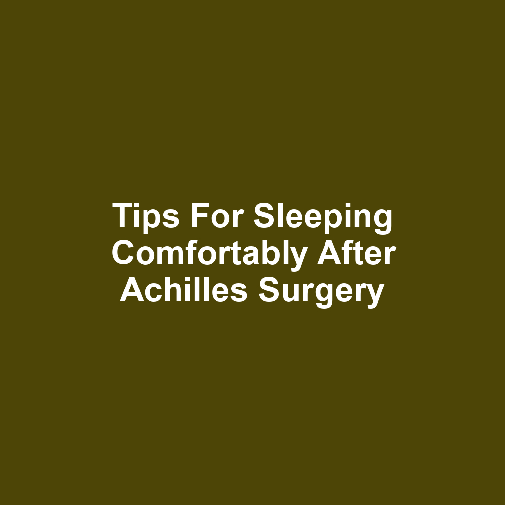 Tips for Sleeping Comfortably After Achilles Surgery