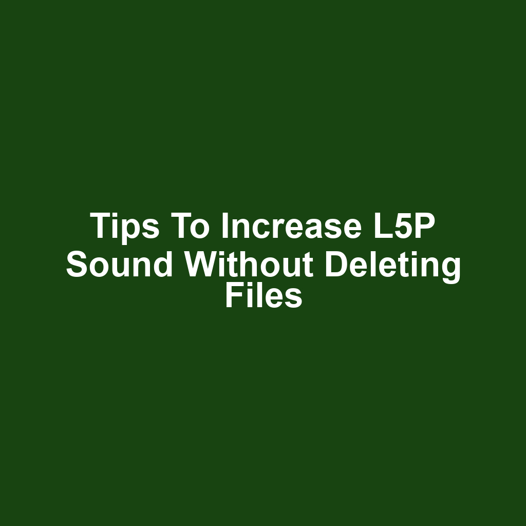 Tips to Increase L5P Sound Without Deleting Files