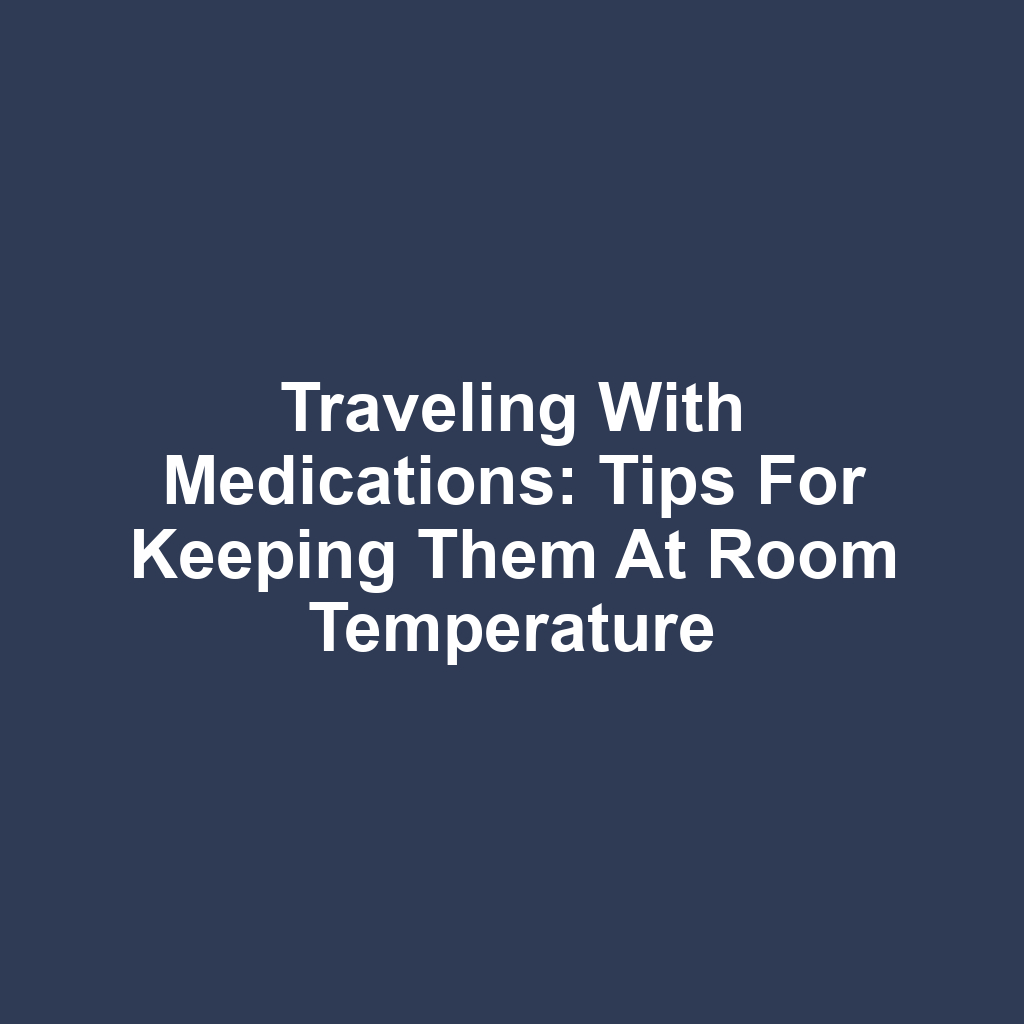 Traveling with medications: tips for keeping them at room temperature