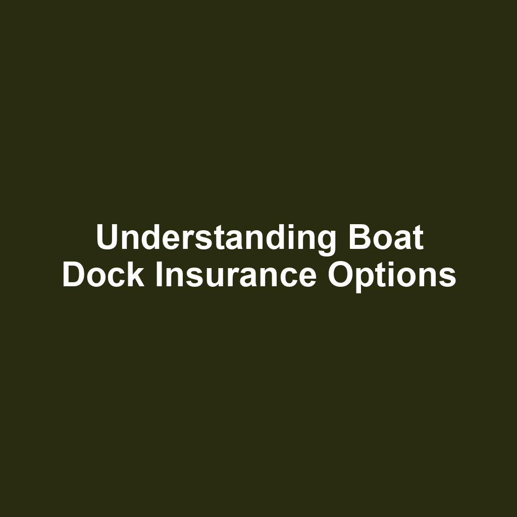 Understanding Boat Dock Insurance Options