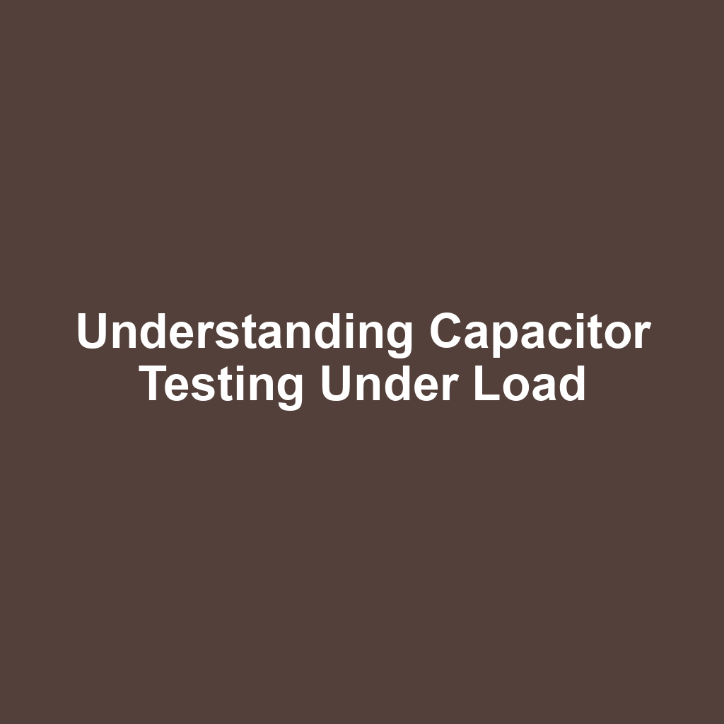 Understanding Capacitor Testing Under Load