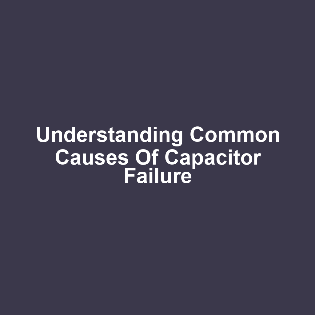 Understanding Common Causes of Capacitor Failure