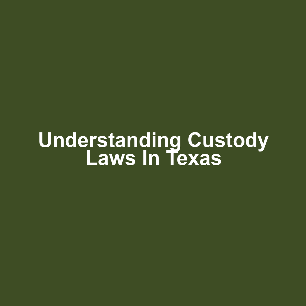 Understanding Custody Laws in Texas