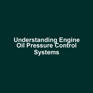 Understanding Engine Oil Pressure Control Systems