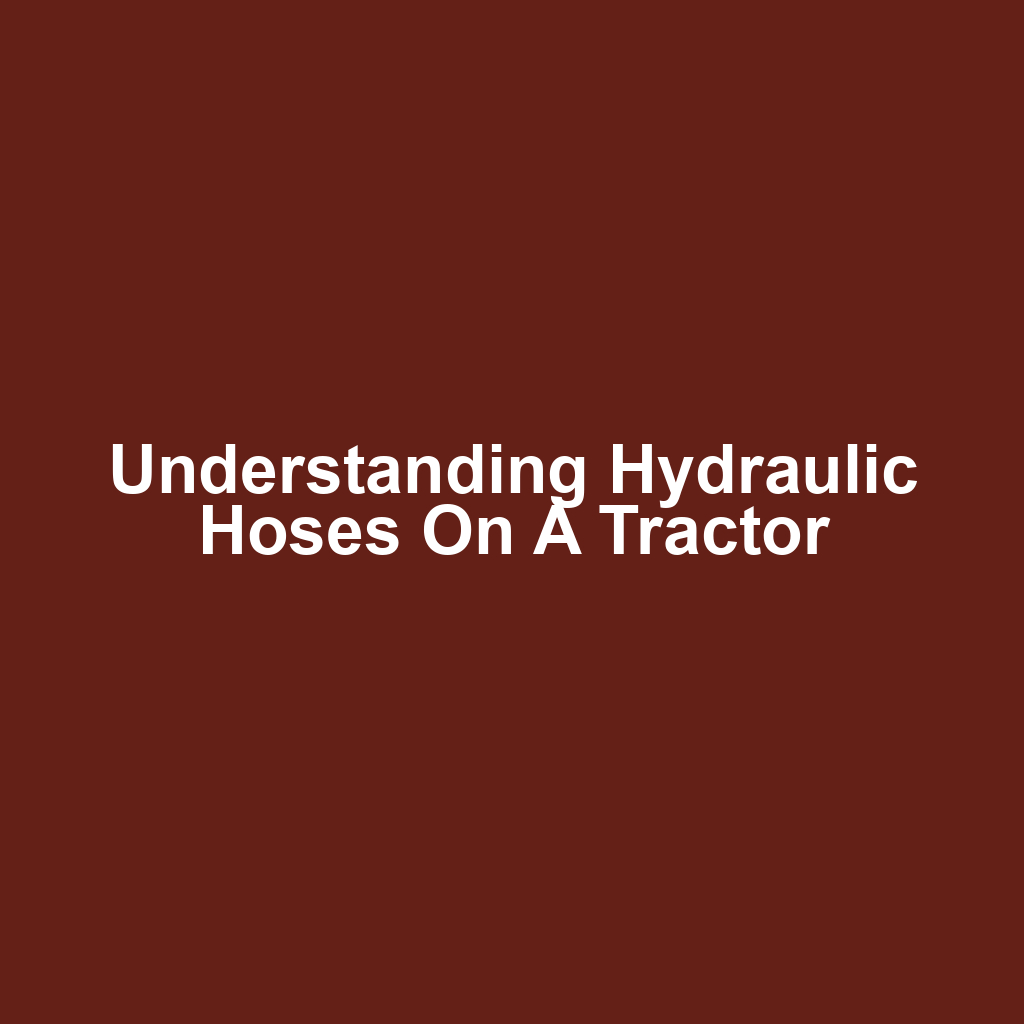 Understanding Hydraulic Hoses on a Tractor