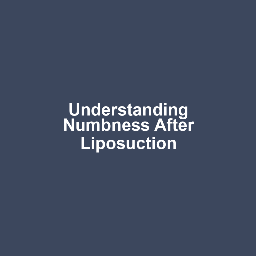Understanding Numbness After Liposuction