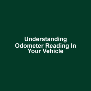 Understanding Odometer Reading in Your Vehicle