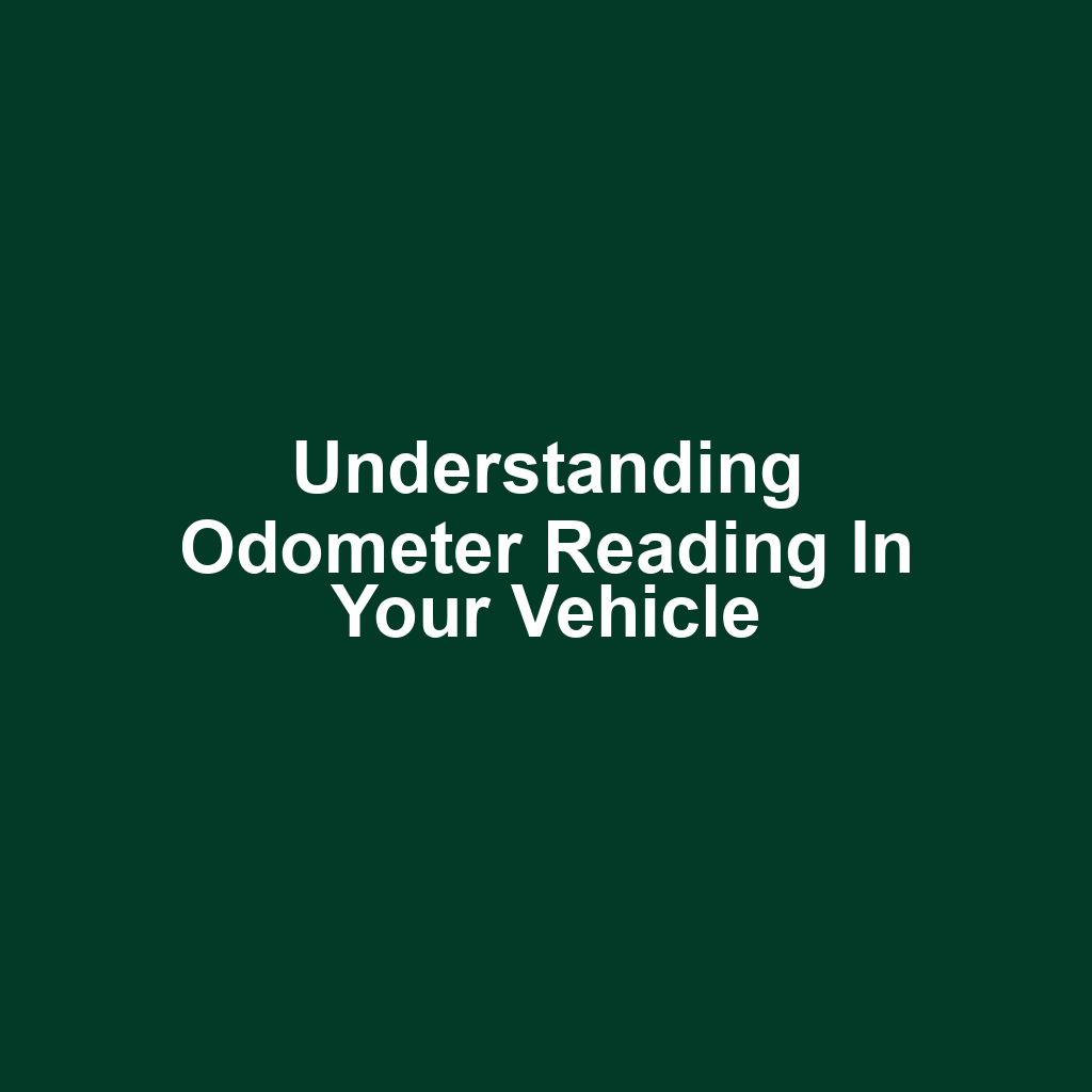 Understanding Odometer Reading in Your Vehicle