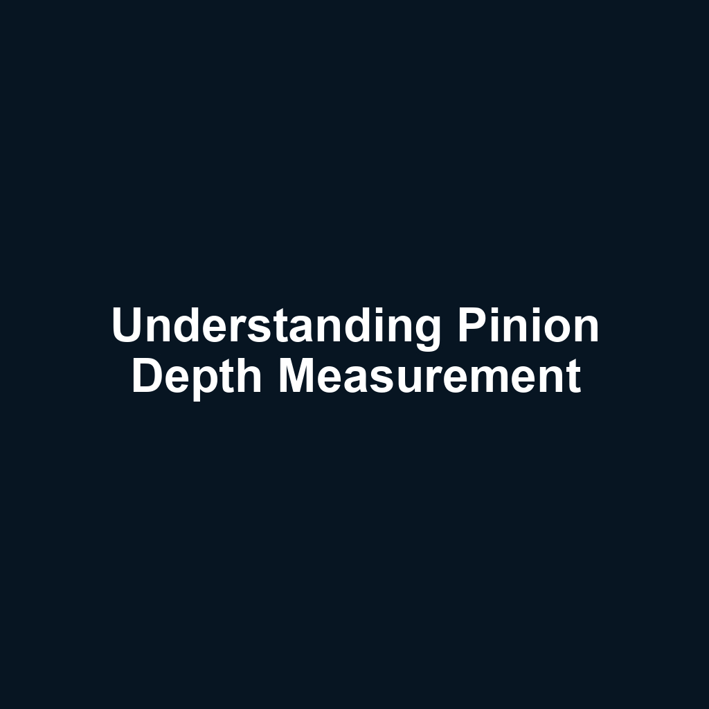 Understanding Pinion Depth Measurement