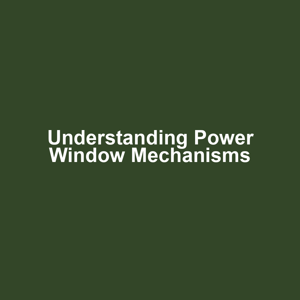 Understanding Power Window Mechanisms