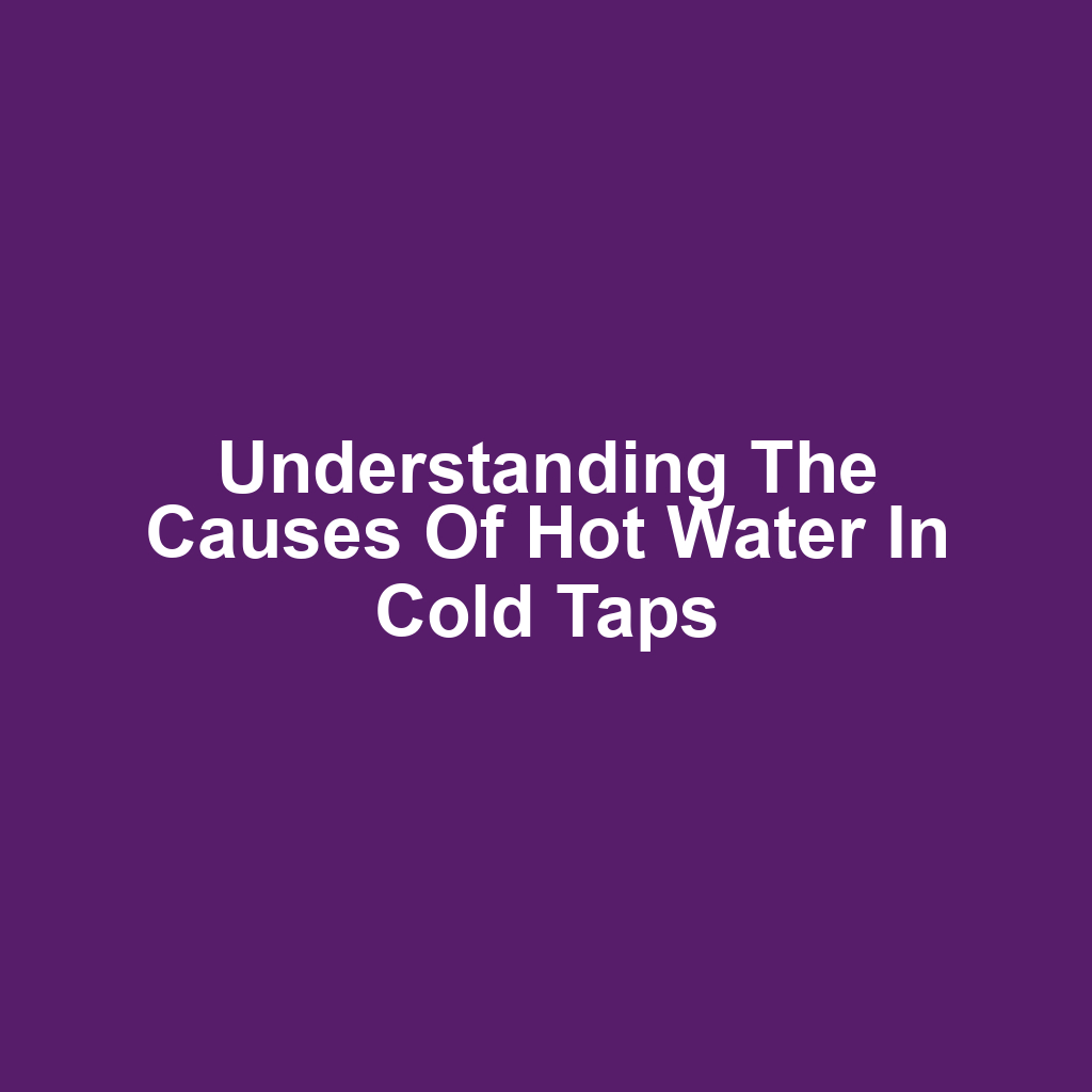 Understanding the Causes of Hot Water in Cold Taps