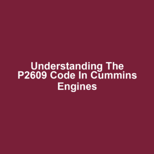 Understanding the P2609 Code in Cummins Engines