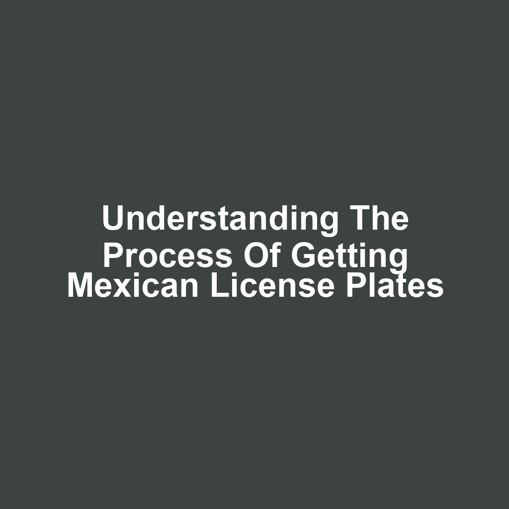 Understanding the Process of Getting Mexican License Plates